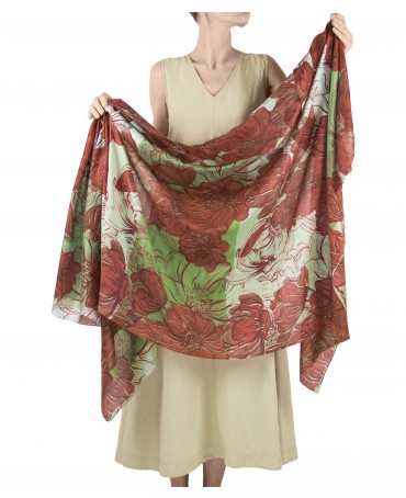 Палантин Женский SN40-GRANDE.FLEUR/BLEU.CIEL